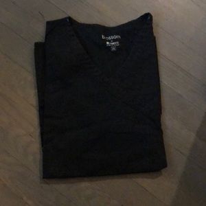 Black short sleeve scrub top